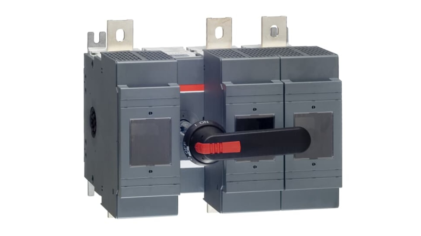 Sezionatore portafusibili ABB 1SCA022825R6400, 3 poli, 630A, montaggio su base, perdita di potenza 60 W per polo.