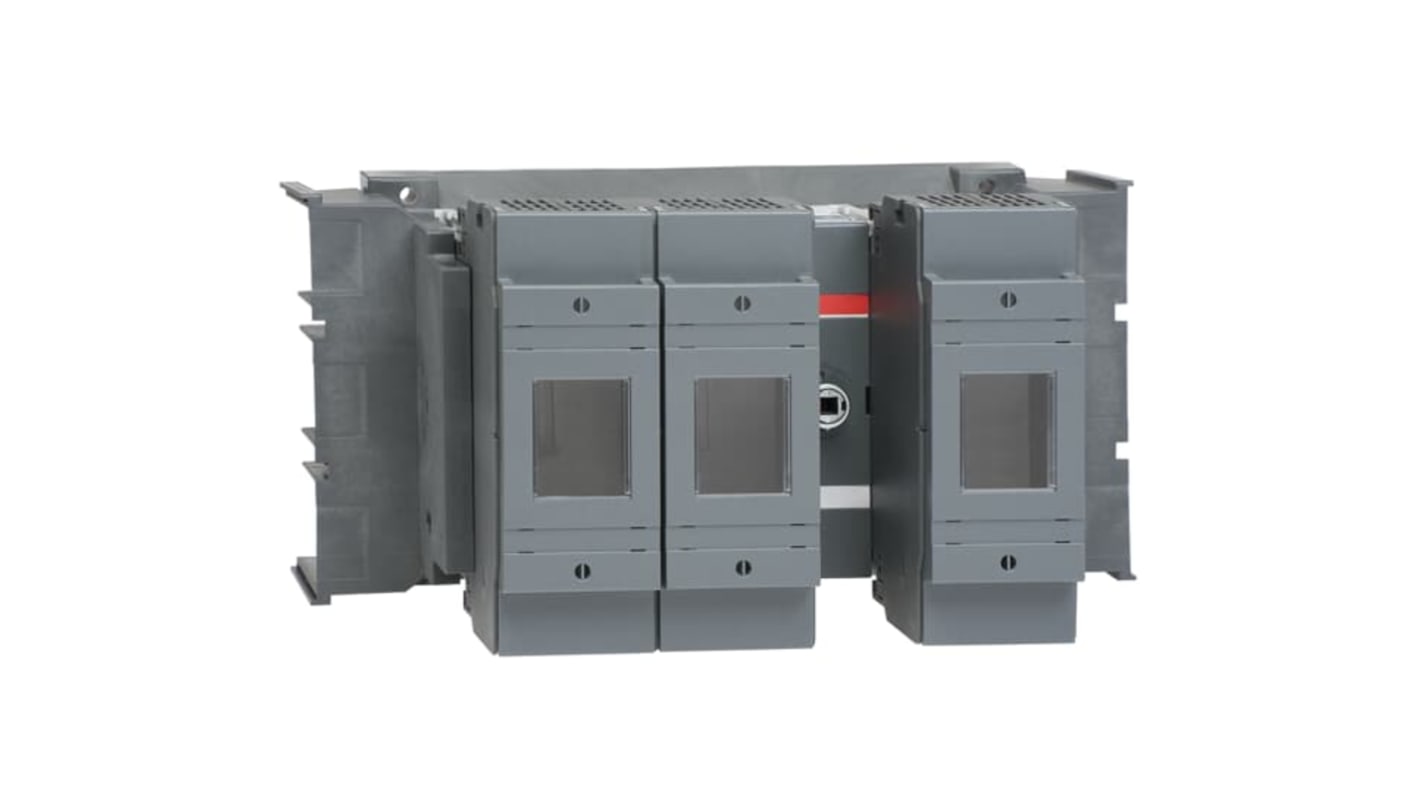 Sezionatore portafusibili ABB 1SCA022854R3050, 3 poli, 200A, fusibile integrato, montaggio su base.