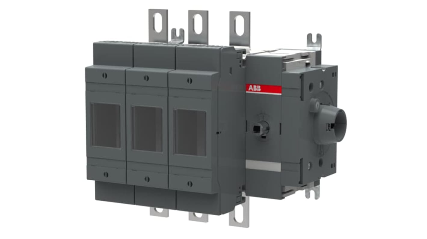 Sezionatore portafusibili ABB 1SCA022870R7770, 3 poli, 200A, fusibile integrato, montaggio su base, dimensioni B1-B2.