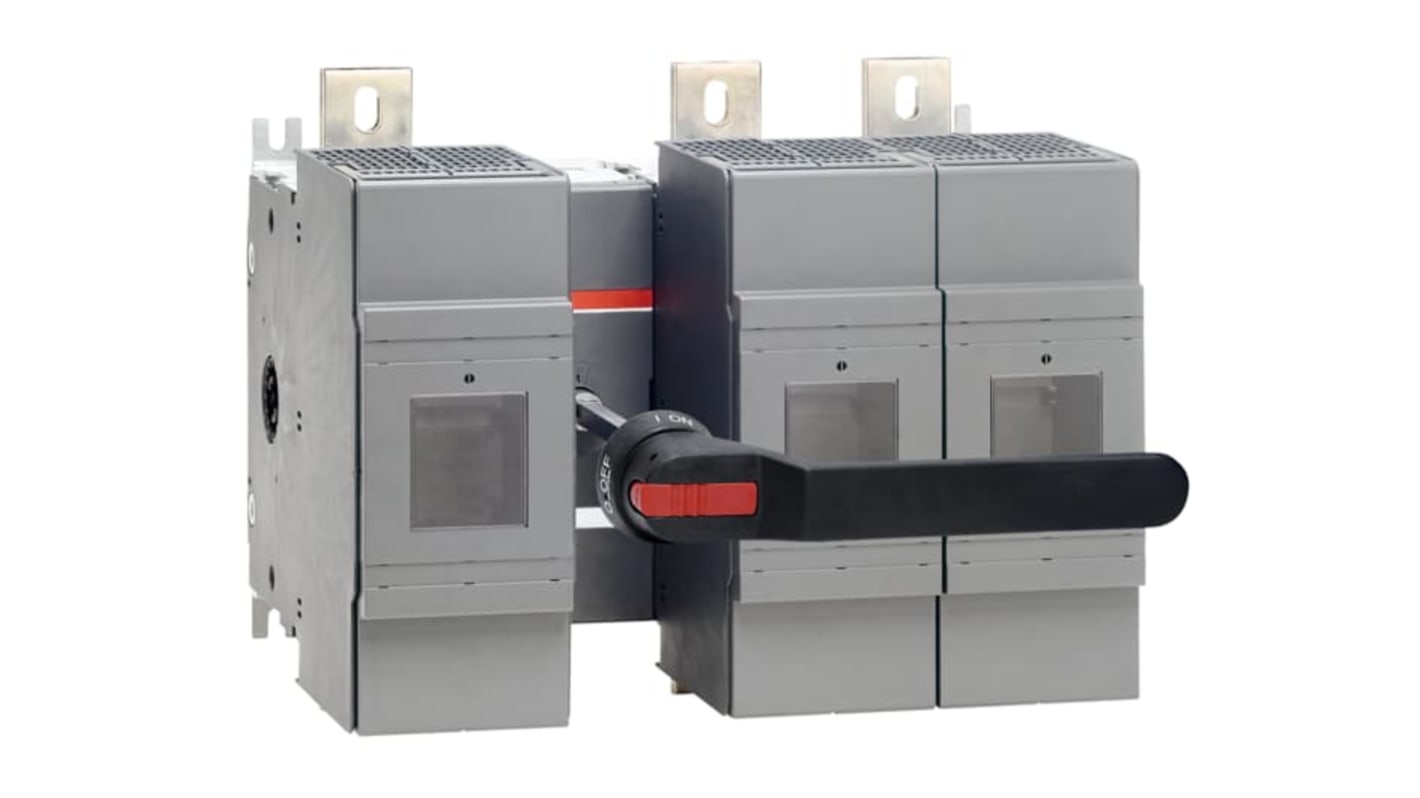 Sezionatore portafusibili ABB 1SCA105470R1001, 3 poli, 1250A, montaggio su base, terminali a occhiello.