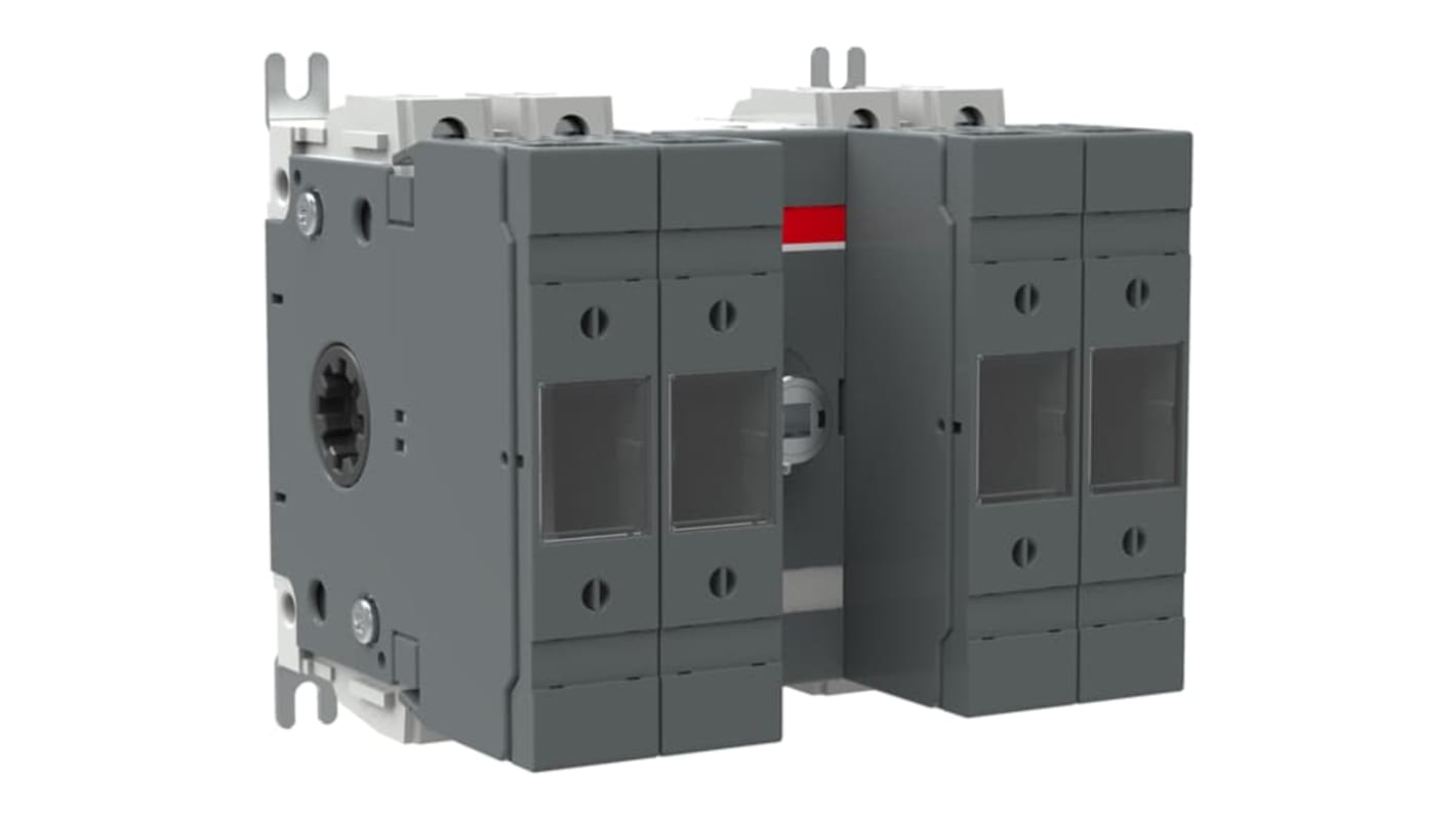 Sezionatore portafusibili integrato ABB, 4 poli, 63A, montaggio su base, terminali a vite, serie 1SCA11.