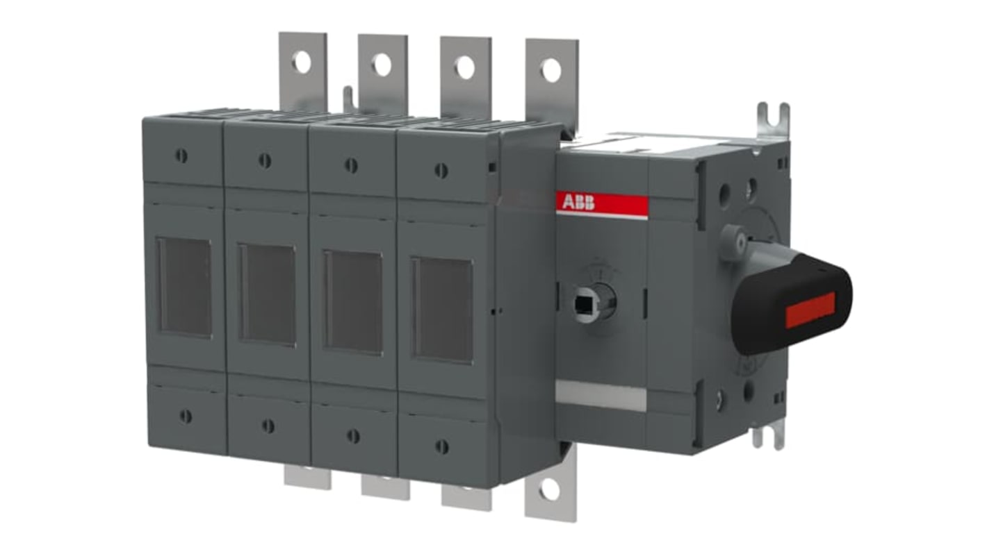 Sezionatore portafusibili ABB 1SCA115926R1001, 4 poli, 125A, fusibile integrato, montaggio su base, dimensioni A2-A4.