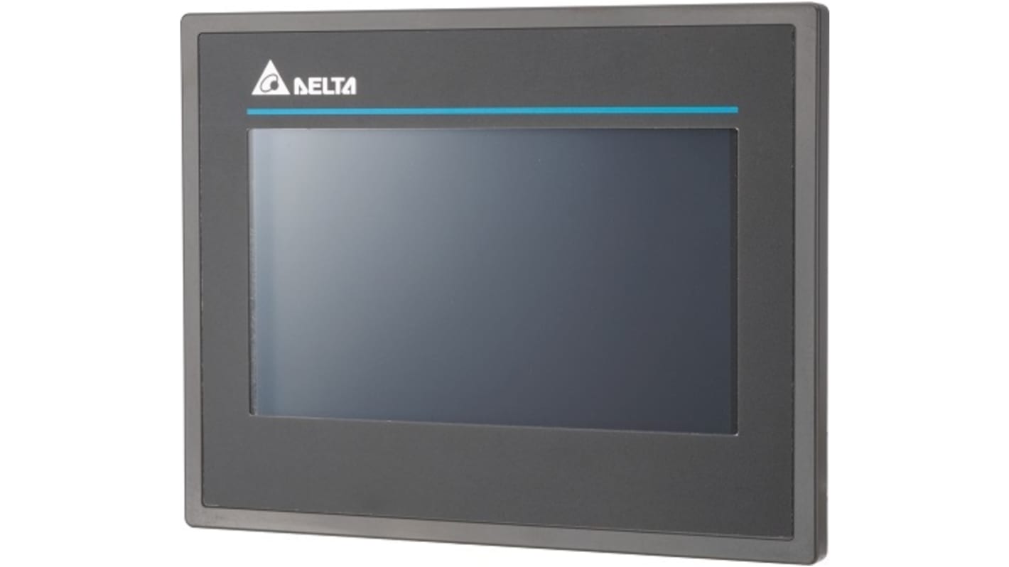 Delta Electronics DOP-103DQ, display HMI touch screen 4,3" con risoluzione 480 x 272 pixel e interfaccia Ethernet.
