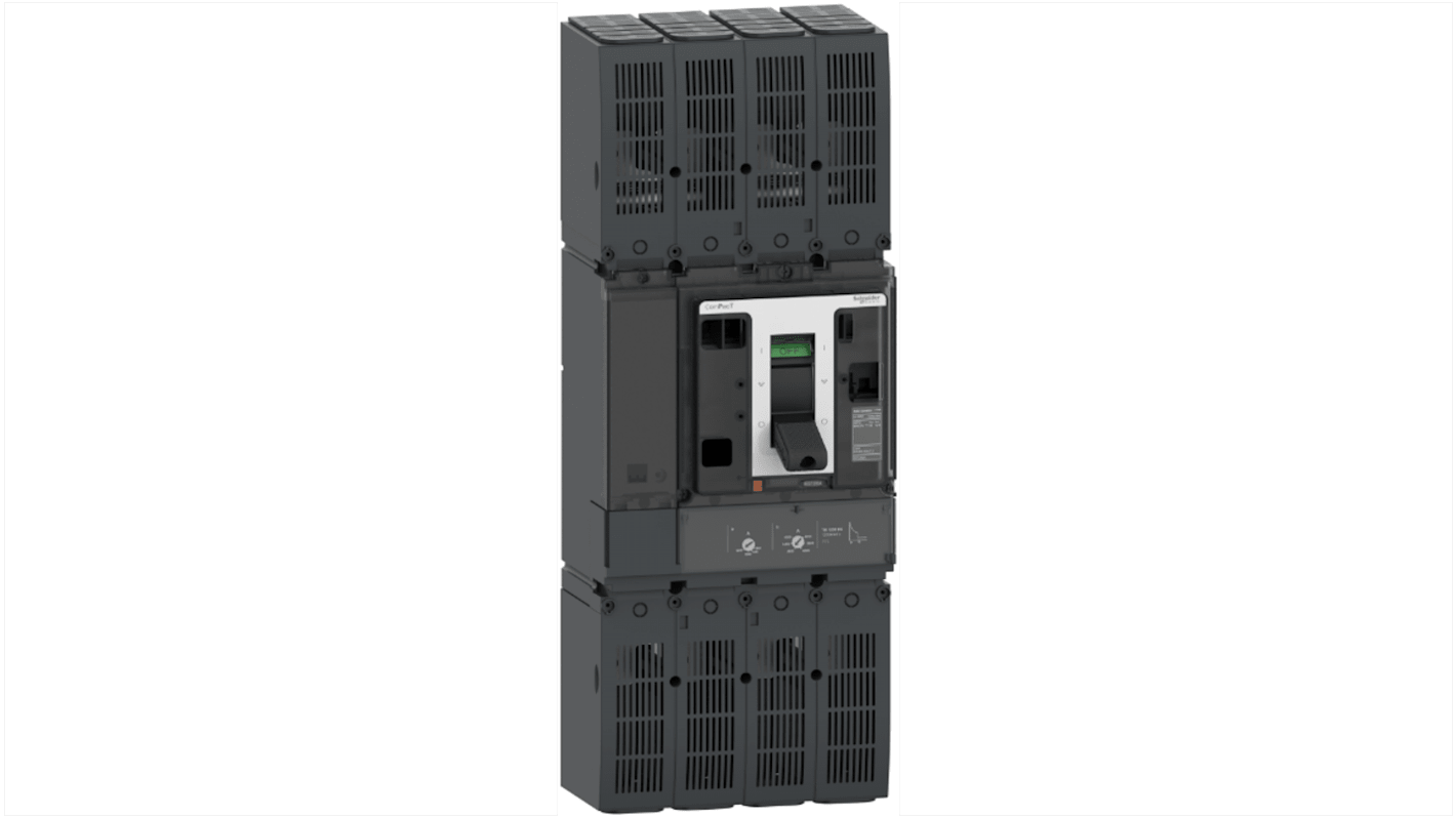 Interruttore magnetotermico scatolato Schneider Electric, 2 poli, 1.2kA, montaggio fisso, protezione sovraccarico regolabile.