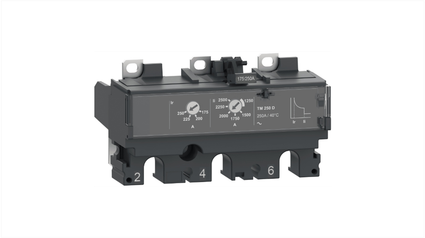 Unità di scatto Schneider Electric C253TM200 per ComPacT NSX250, offre protezione contro sovraccarichi e cortocircuiti.