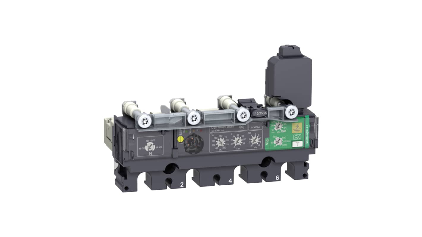 Unità di scatto Schneider Electric C2544V250 per interruttori ComPacT NSX250, protezione regolabile e pre-allarme dispersione terra.