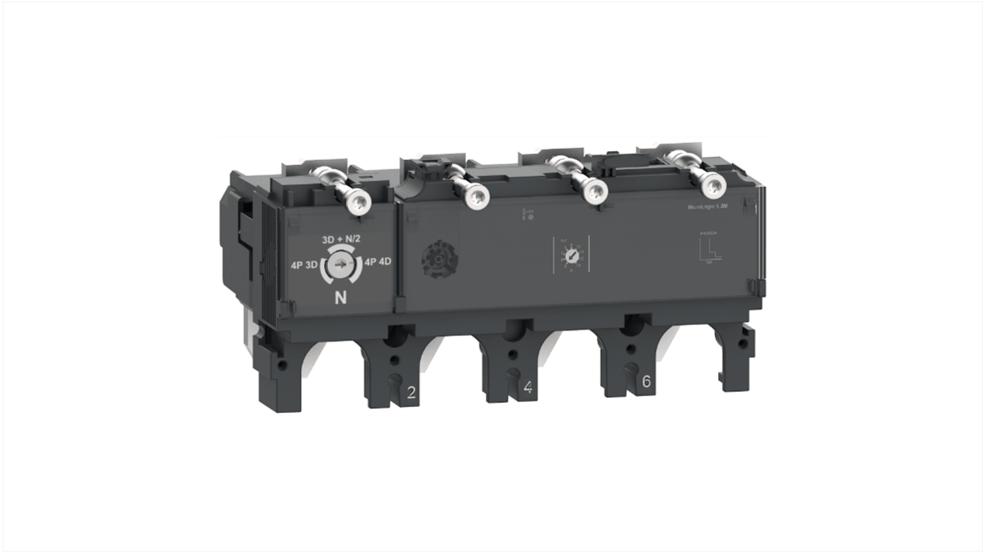 Unità di attivazione elettronica Schneider Electric C4042D400 per Interruttori automatici ComPacT NSX 400/630. Protezione regolabile contro sovraccarichi e cortocircuiti, monitoraggio LED e opzioni di misurazione dell'energia.