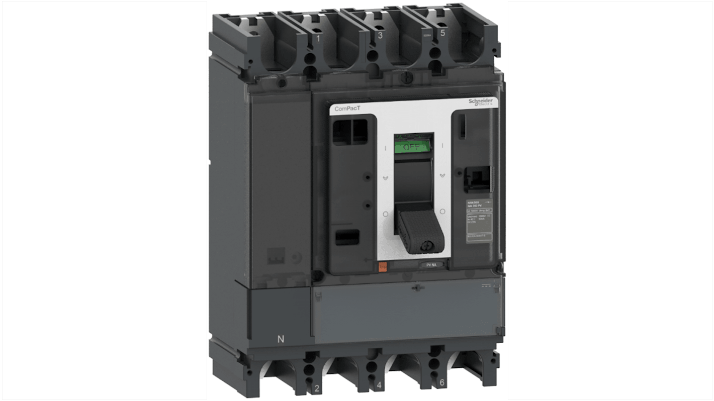 Sezionatore Schneider Electric C404400D1S a 4 poli, corrente nominale 400A, installazione semplificata e paletta ergonomica.