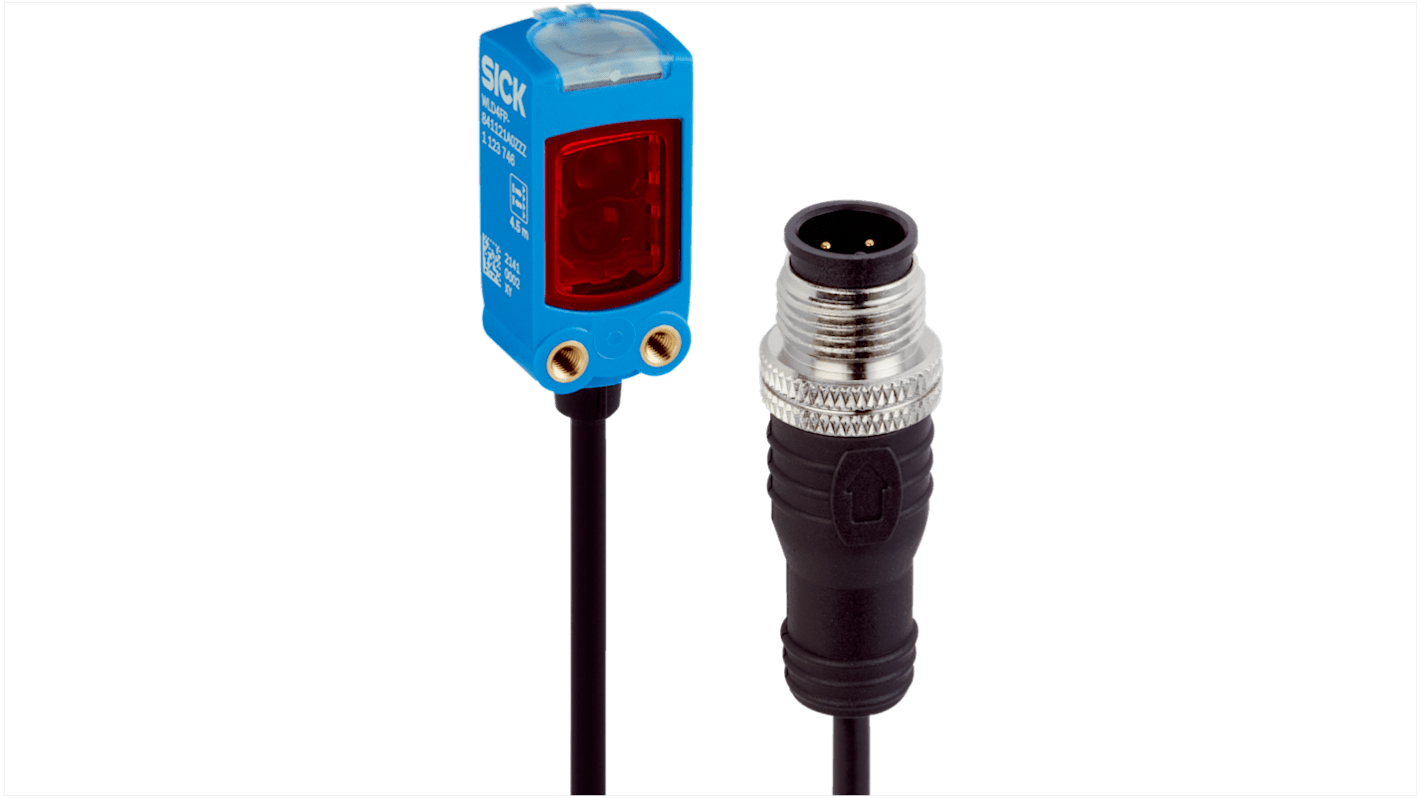 Sensore fotoelettrico miniaturizzato Sick WLD4FP-841121A0ZZZ, a retroriflessione, IP66, montaggio a muro, rilevamento fino a 4,5 m.