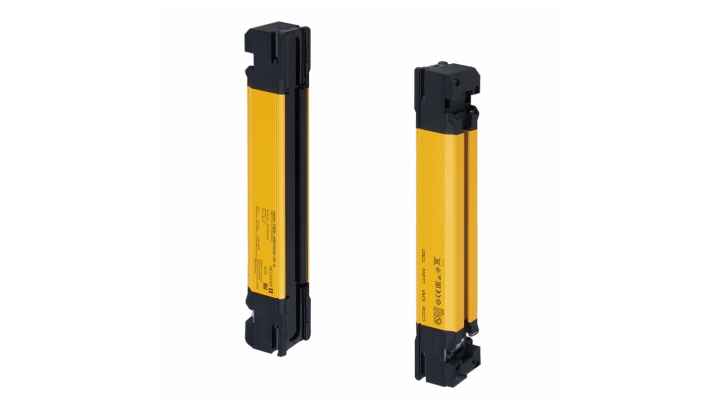 Barriera fotoelettrica di sicurezza Omron F3SG-4SRB0200-14-F, risoluzione 14 mm, protezione fino a 20 m, resistente agli oli.