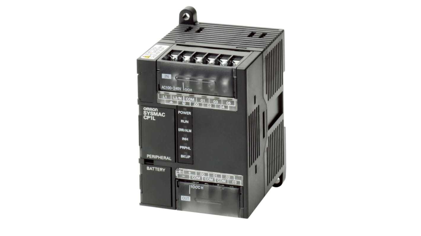 Omron CP1L-L10DT1-D, CPU PLC con 6 ingressi e 4 uscite, alimentazione 24 V c.c., compatibile con moduli d'espansione.