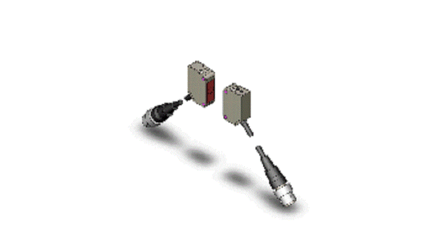 Sensore fotoelettrico Omron E3ZM-CT81-M1TJ 0.3M, rettangolare, fascio passante, rilevamento fino a 15000 mm, uscita PNP, connettore M12.