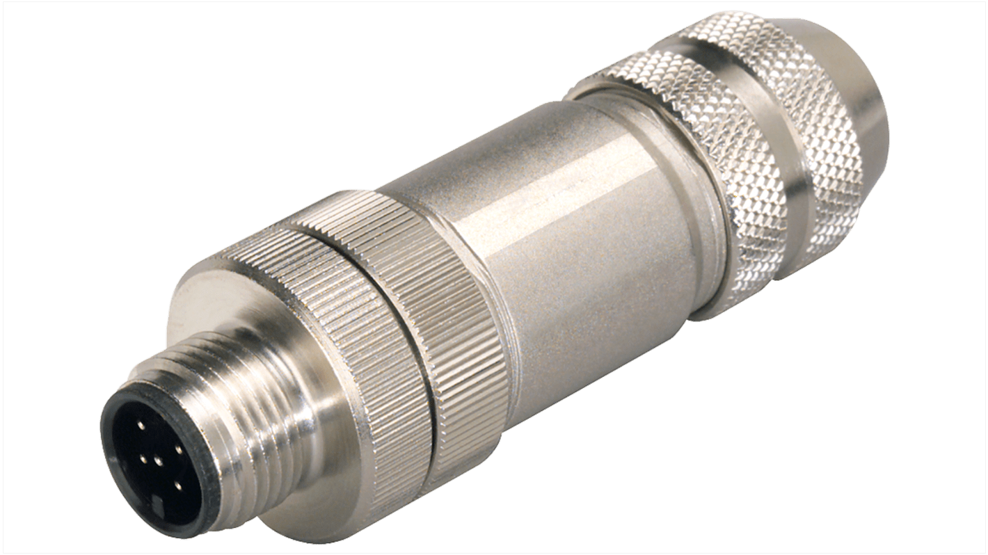 Connettore maschio M12 Siemens 6ES71944AB000AA0 per SIMATIC, progettato per il collegamento di termocoppie con Pt1000 per compensazione.