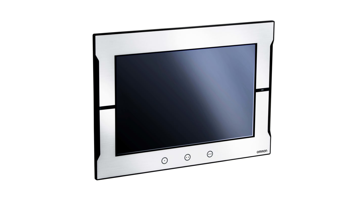 Omron NA5-12W101S-V1, display HMI touch screen 12,1" TFT, risoluzione 1280 x 800, telaio argento, IP65.