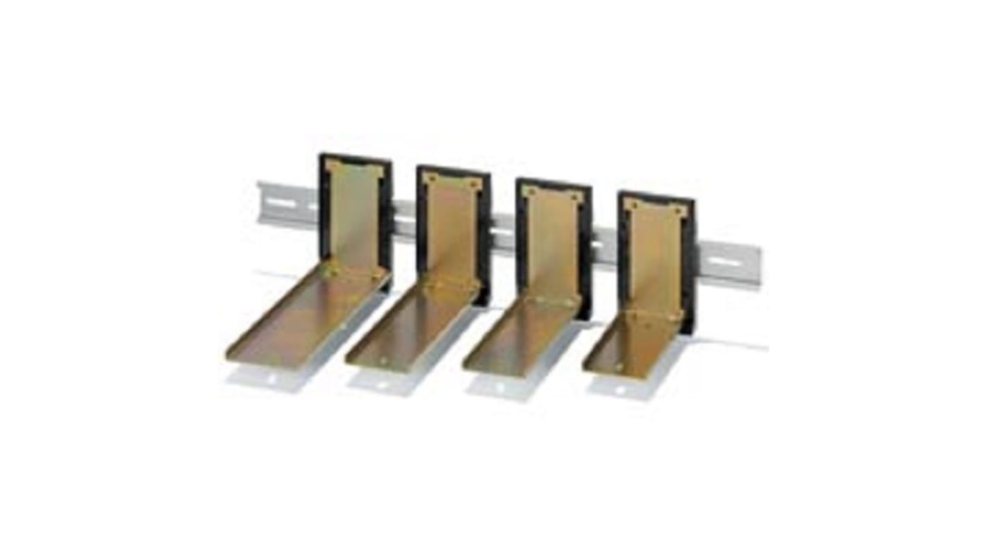 Staffa di montaggio interruttore Omron S82Y-VK10S, progettata per un montaggio laterale orizzontale e dissipazione del calore.