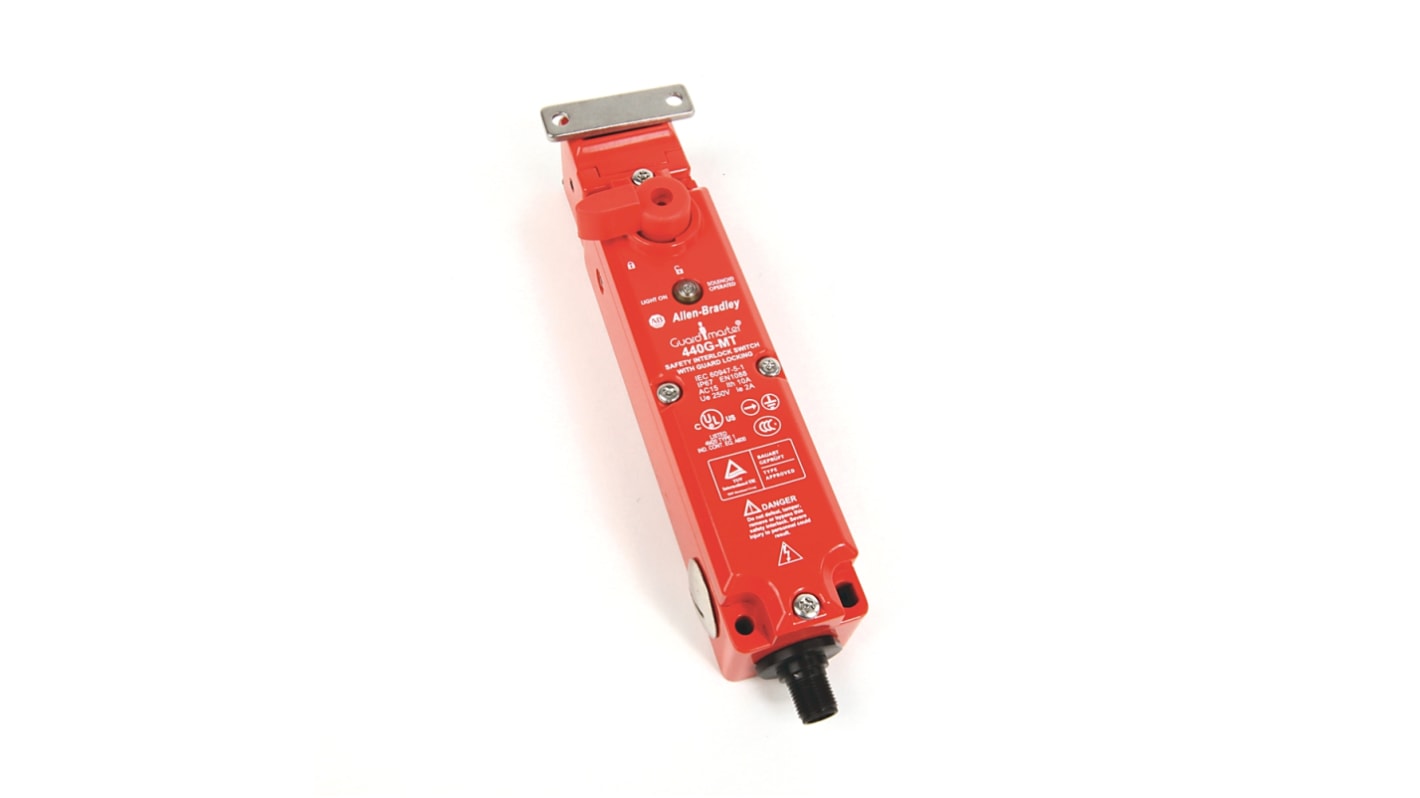 Interruttore di interblocco Rockwell Automation 440G-M3NBBDH-AC, 24 V, 3 contatti NC, 1 contatto NO, attuatore flessibile.