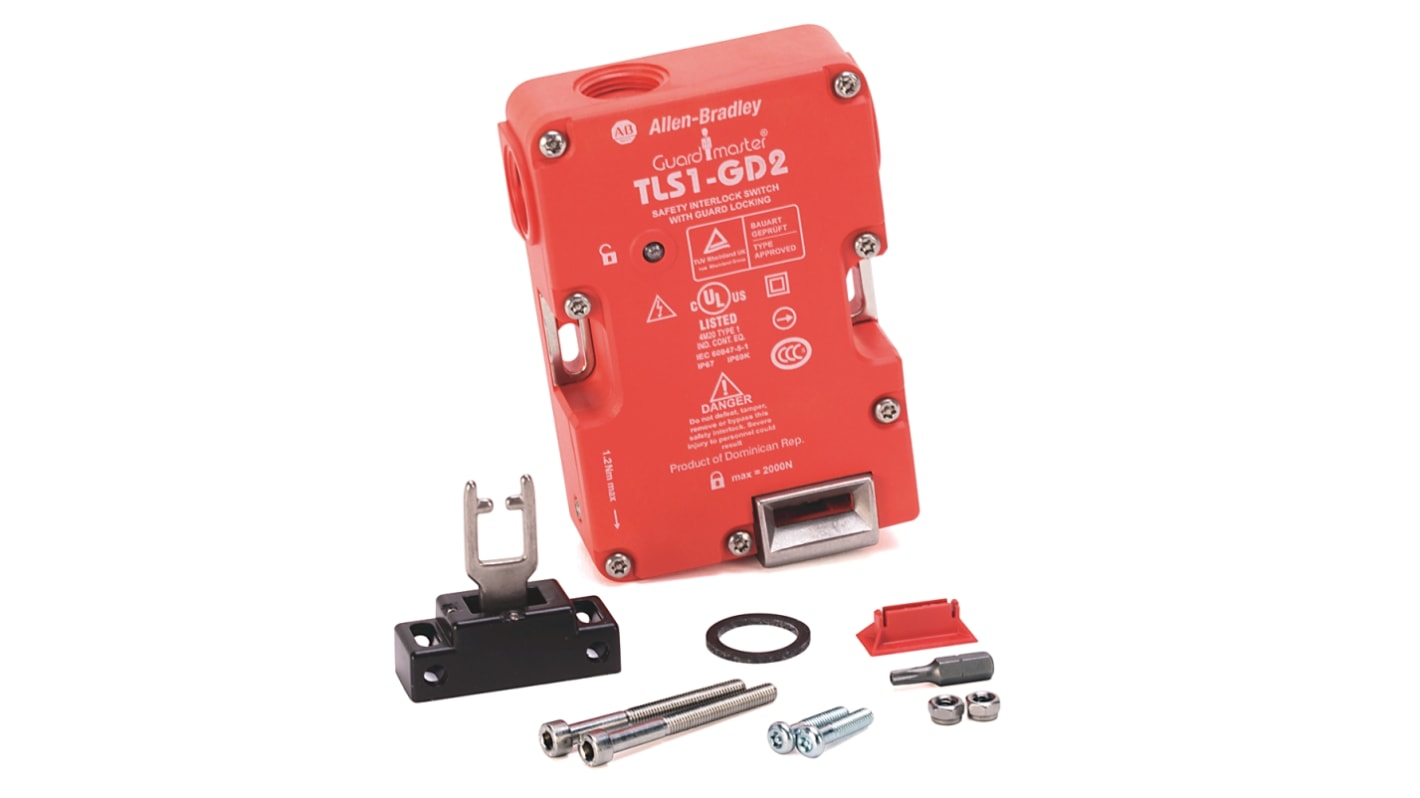 Interruttore di interblocco a solenoide Rockwell Automation 440G-T27247, con blocco positivo e forza di 2000 N.