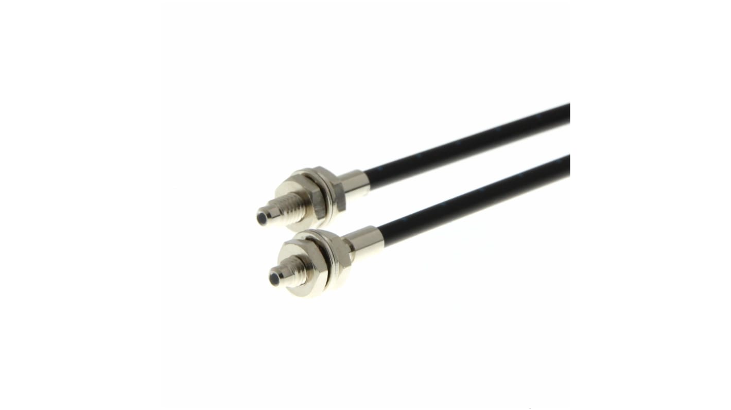 Sensore per fibre ottiche Omron E32-TC200A 2M, cilindrico M3, rilevamento fino a 2000 mm, grado di protezione IP67.