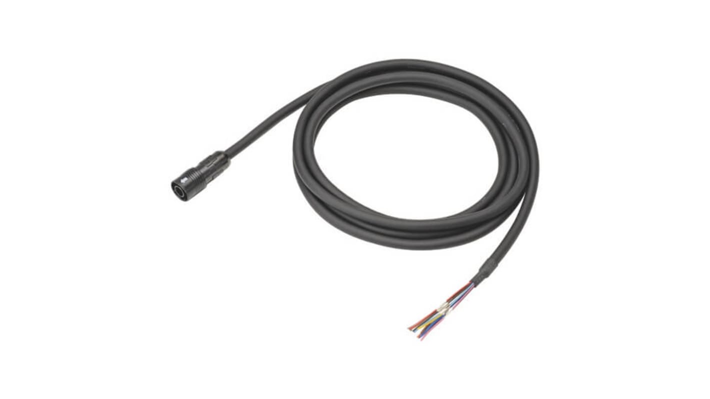 Cavo Omron FQ-WD010-E da 10mm, connessione femmina, per applicazioni di comunicazione nella Serie FQ, grado di protezione IP67.