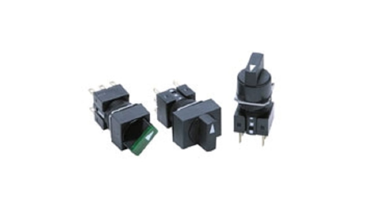 Selettore industriale Omron A16S-3N-2LS, interruttore a manopola con apertura di montaggio 16 mm e protezione IP65.