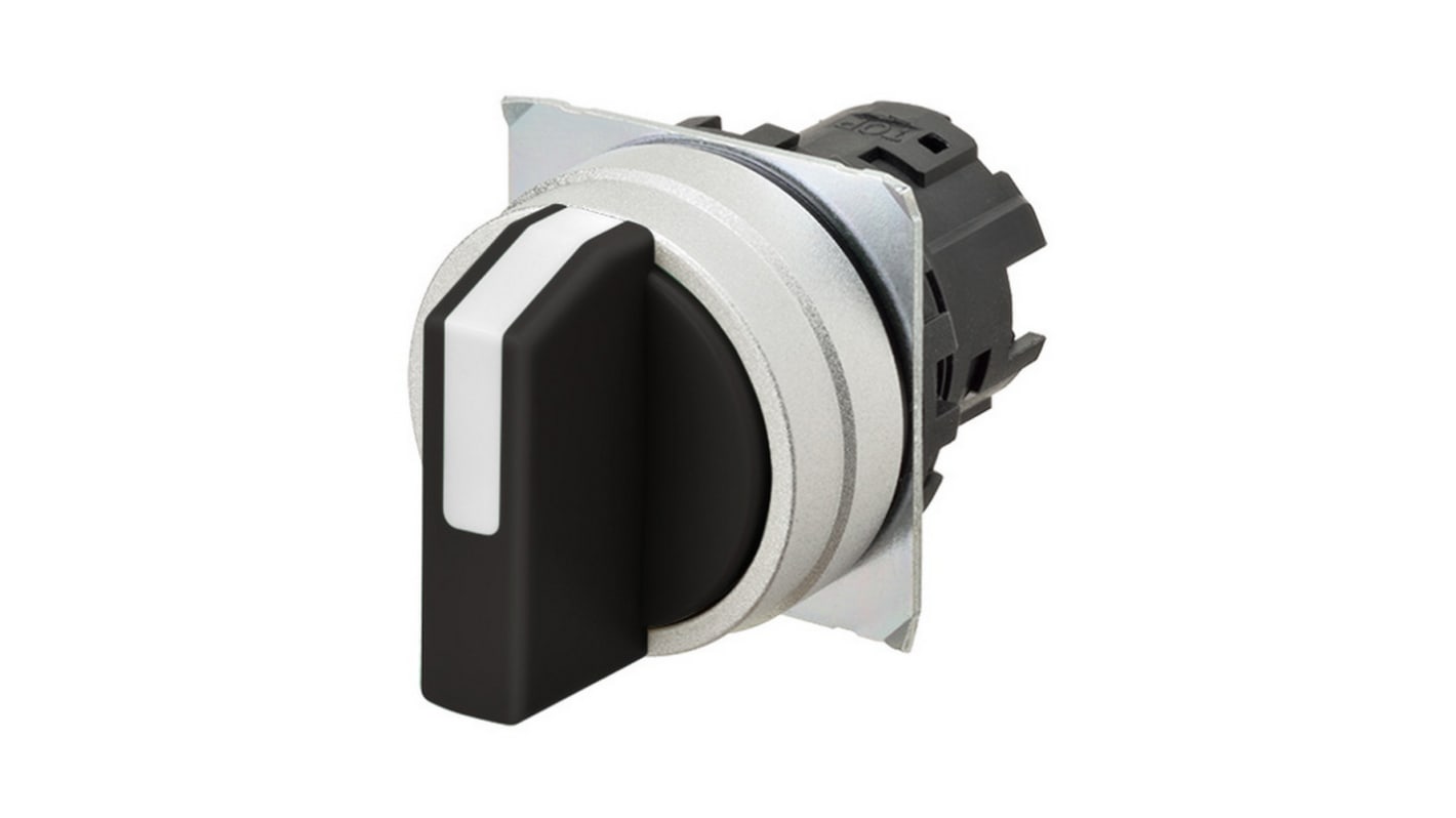 Selettore industriale Omron A22NZ-3MM-NBA, interruttore a manopola con grado di protezione IP65, montaggio 16 mm.