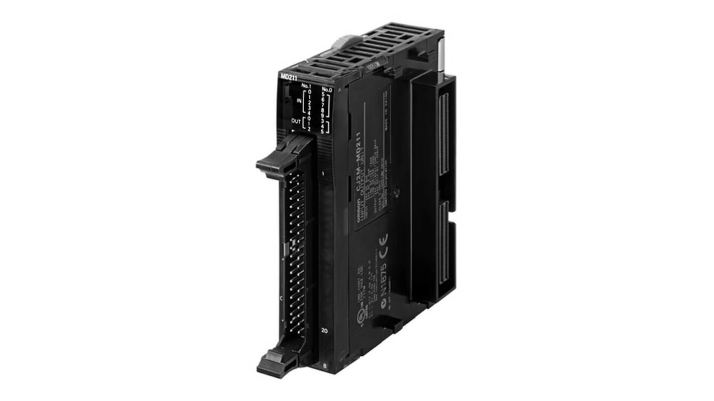Modulo I/O Omron CJ2M-MD212, 10 ingressi digitali, 6 uscite PWM, connettore I/O MIL, peso 70 g, compatibile con serie CJ2M.