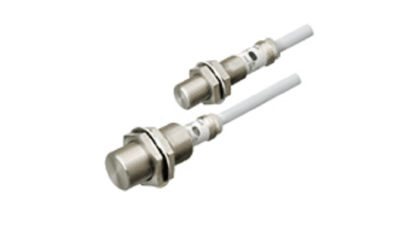 Sensore di prossimità cilindrico Omron E2FM-X5D1-M1TGJ-T 0.3M, induttivo, M18 x 1, distanza di rilevamento 5 mm, connettore M12.