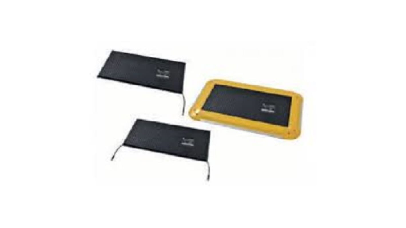 Profilo per rampa Omron UMRT4, in alluminio con guarnizione in PVC giallo, per tappetino di sicurezza, lunghezza 1,22 m.