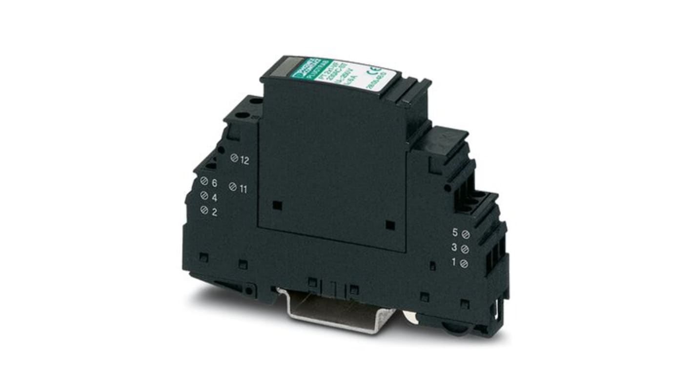 Phoenix Contact, dispositivo di protezione da sovracorrente per guida DIN, 1A, 250V ca, contenitore PA 6.6, grado di protezione IP20.