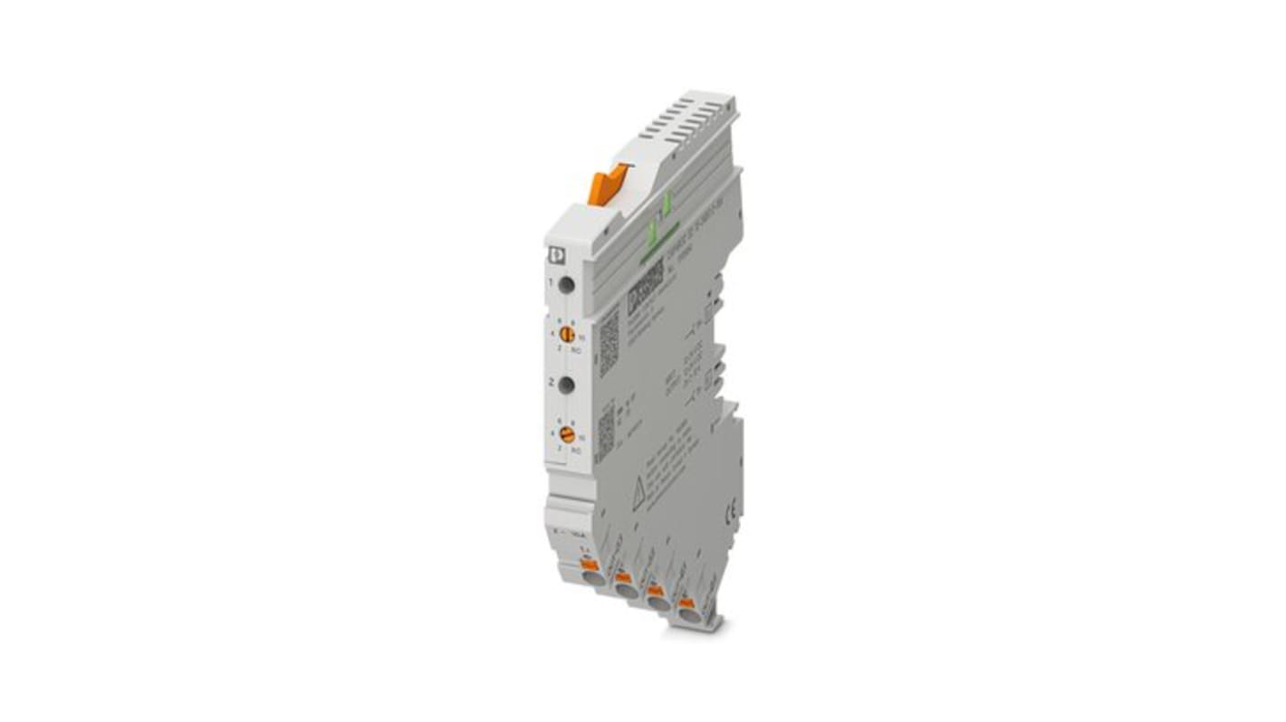 Interruttore di sicurezza elettronico Phoenix Contact 1110984, 2 canali, corrente fino a 10A, montaggio senza utensili.