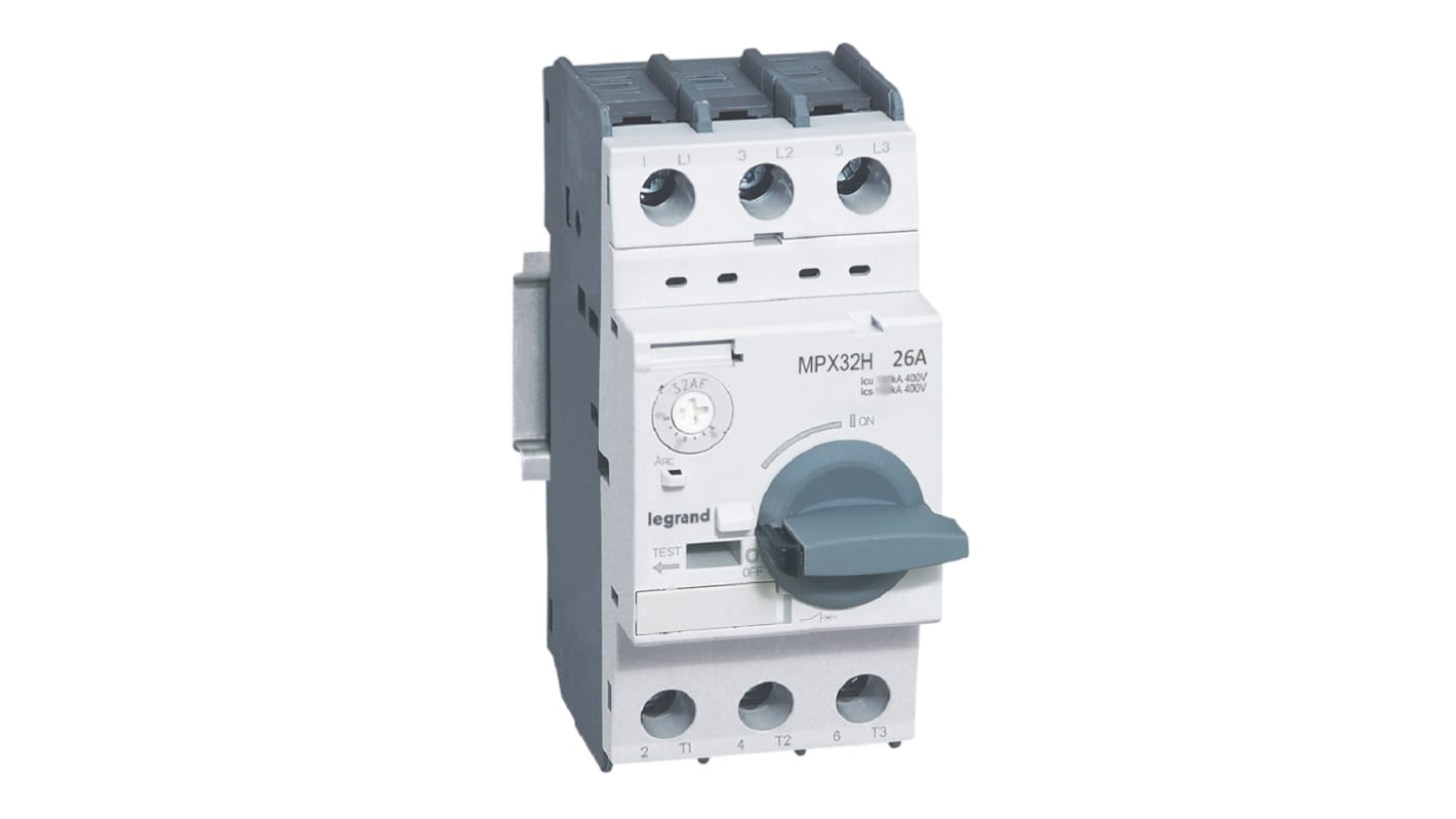 Interruttore automatico del motore Legrand 417334, 26 A, 220-690 V, IP20, per protezione e controllo di motori elettrici.