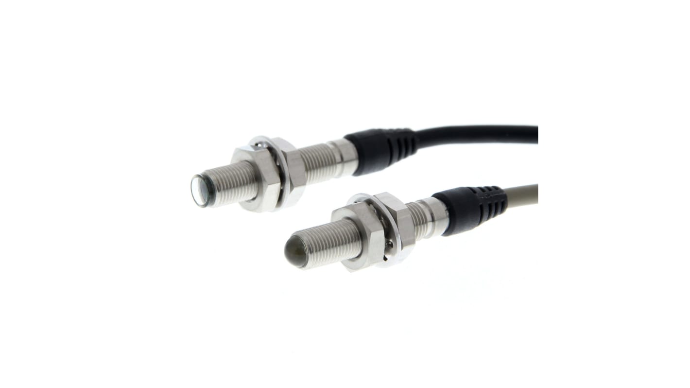 Sensore fotoelettrico Omron E3T-CT12 2M, rettangolare, rilevamento 100 mm, uscita PNP/NPN, grado di protezione IP67.