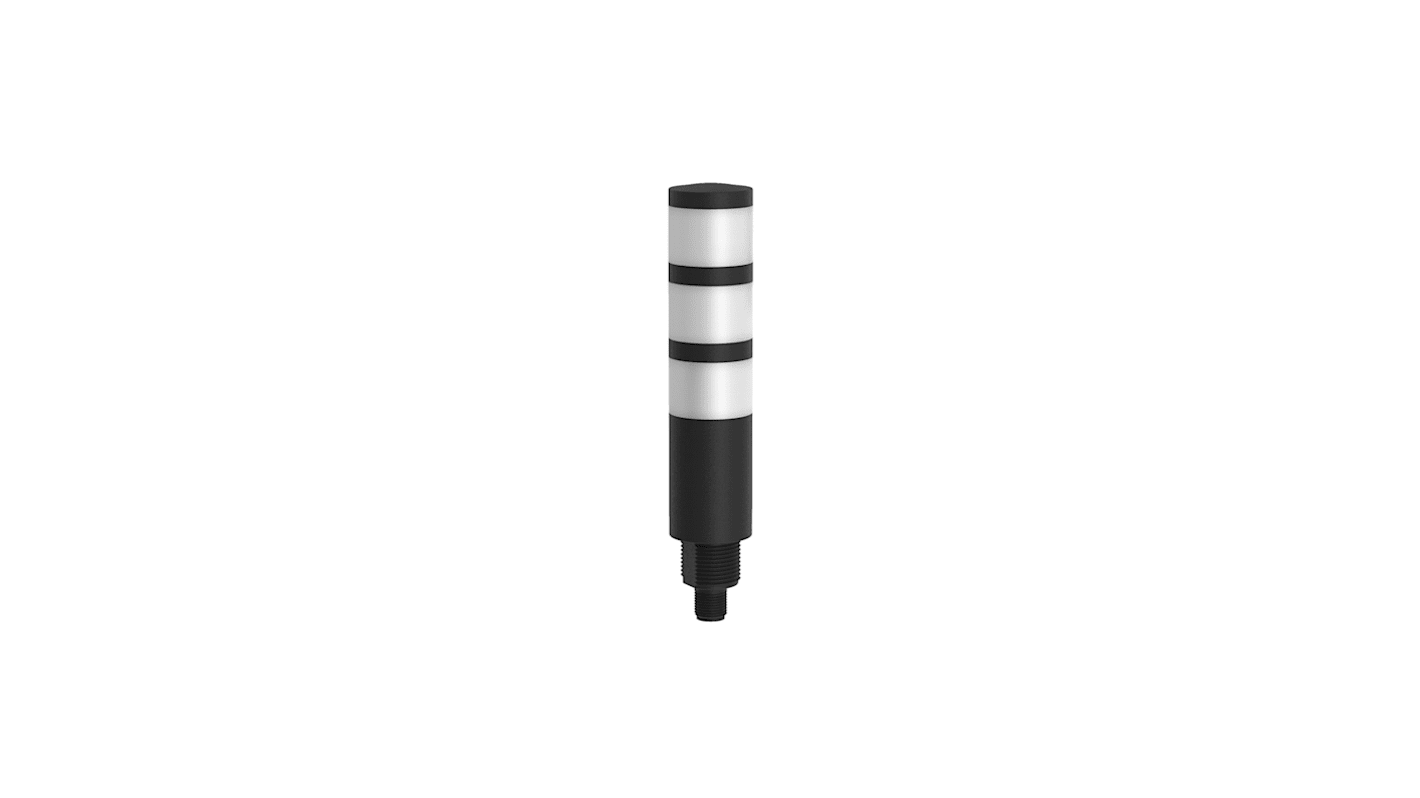 Torretta di segnalazione LED Banner TL30BGYRXXNXQD, 3 elementi, alimentazione 12-30 V dc, colori verde, rosso, giallo, montaggio su base.