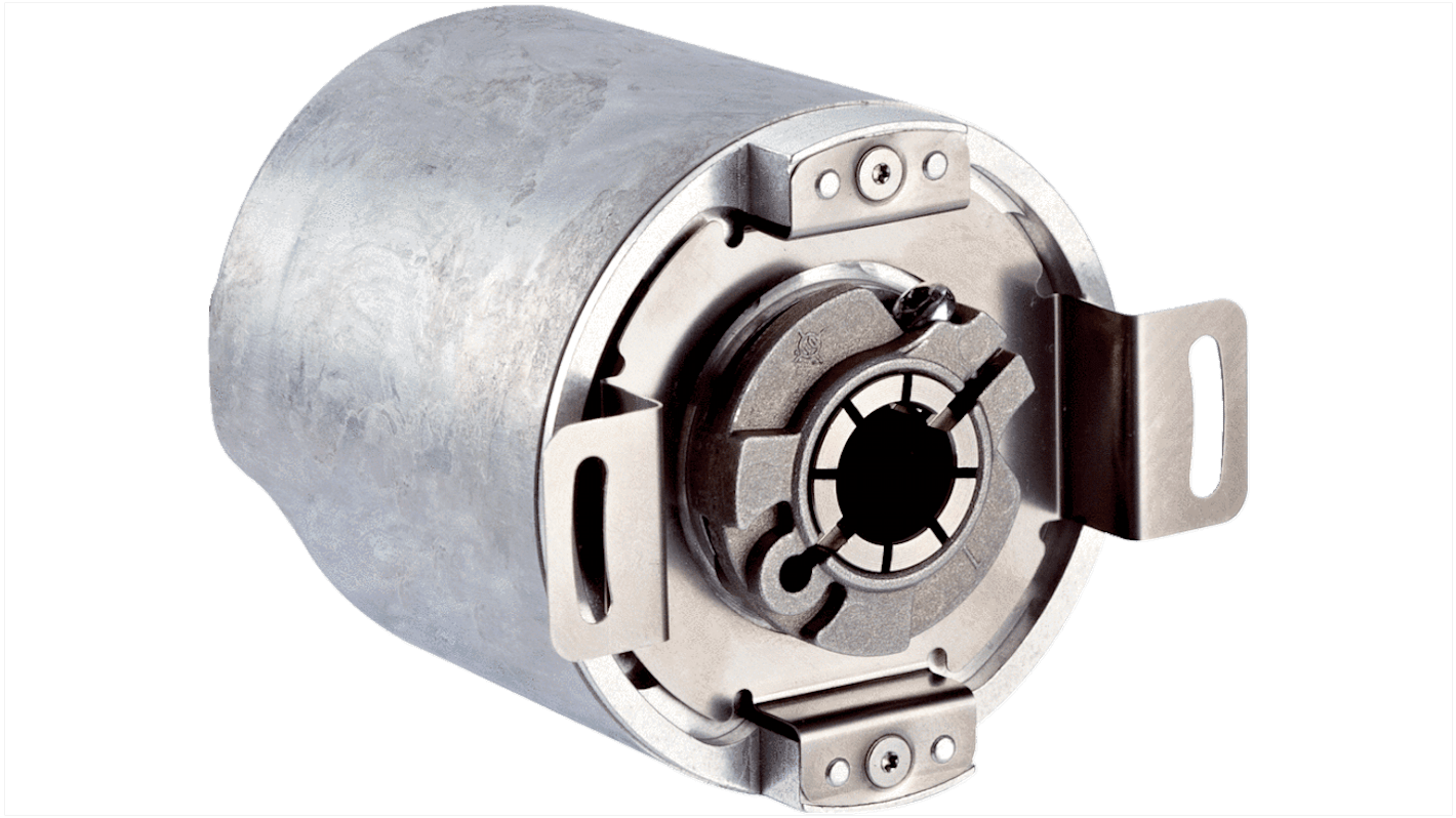 Encoder assoluto Sick AFS60A-BEIB262144, con uscita Ethernet IP, diametro albero 12mm, grado di protezione IP67. Dimensioni 60x72x71.5mm.