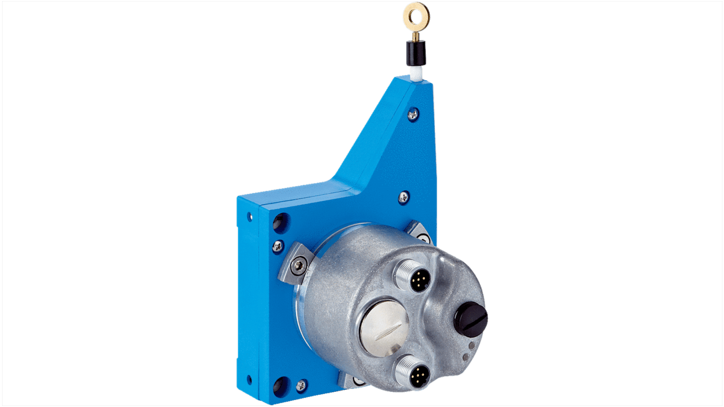 Encoder a filo Sick BCG08-P1BM0336 con uscita PROFIBUS, corsa 3000 mm, risoluzione 0,03 mm, montaggio a flangia.