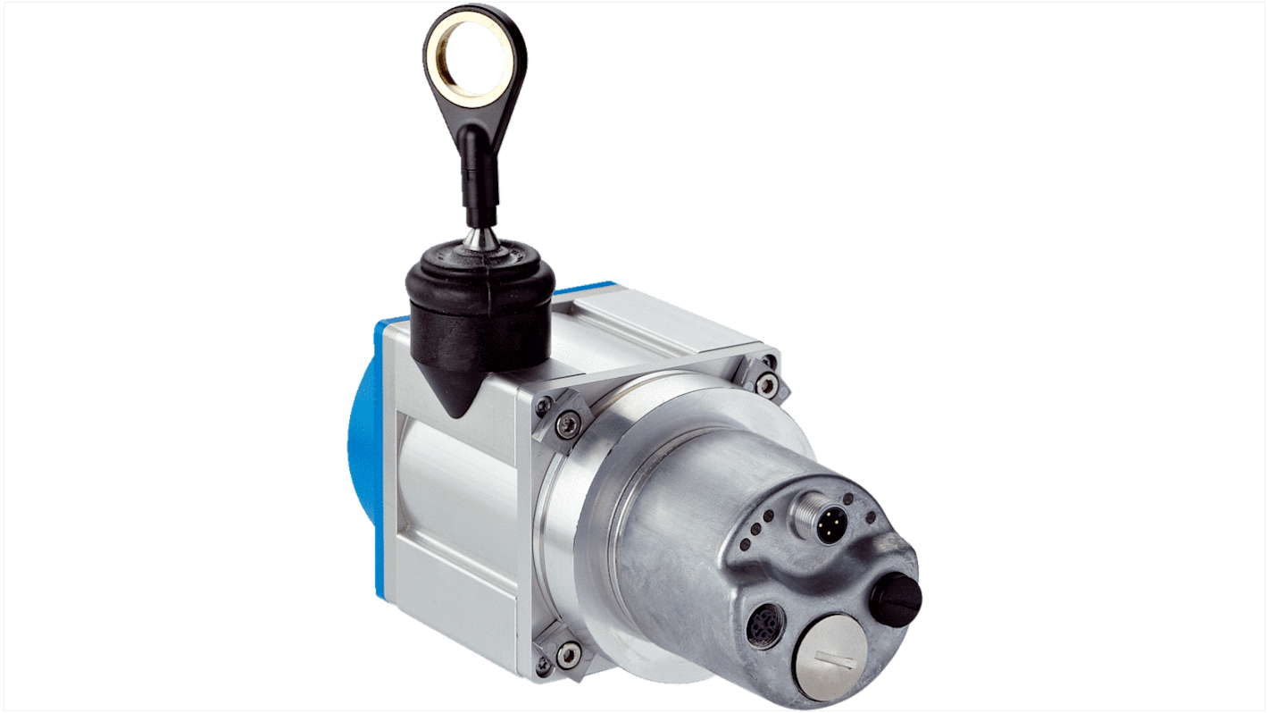 Encoder a filo Sick BTF08-N1BM0399 con uscita Profinet, risoluzione 0,001 mm, grado di protezione IP64, dimensioni 180x80x179 mm.