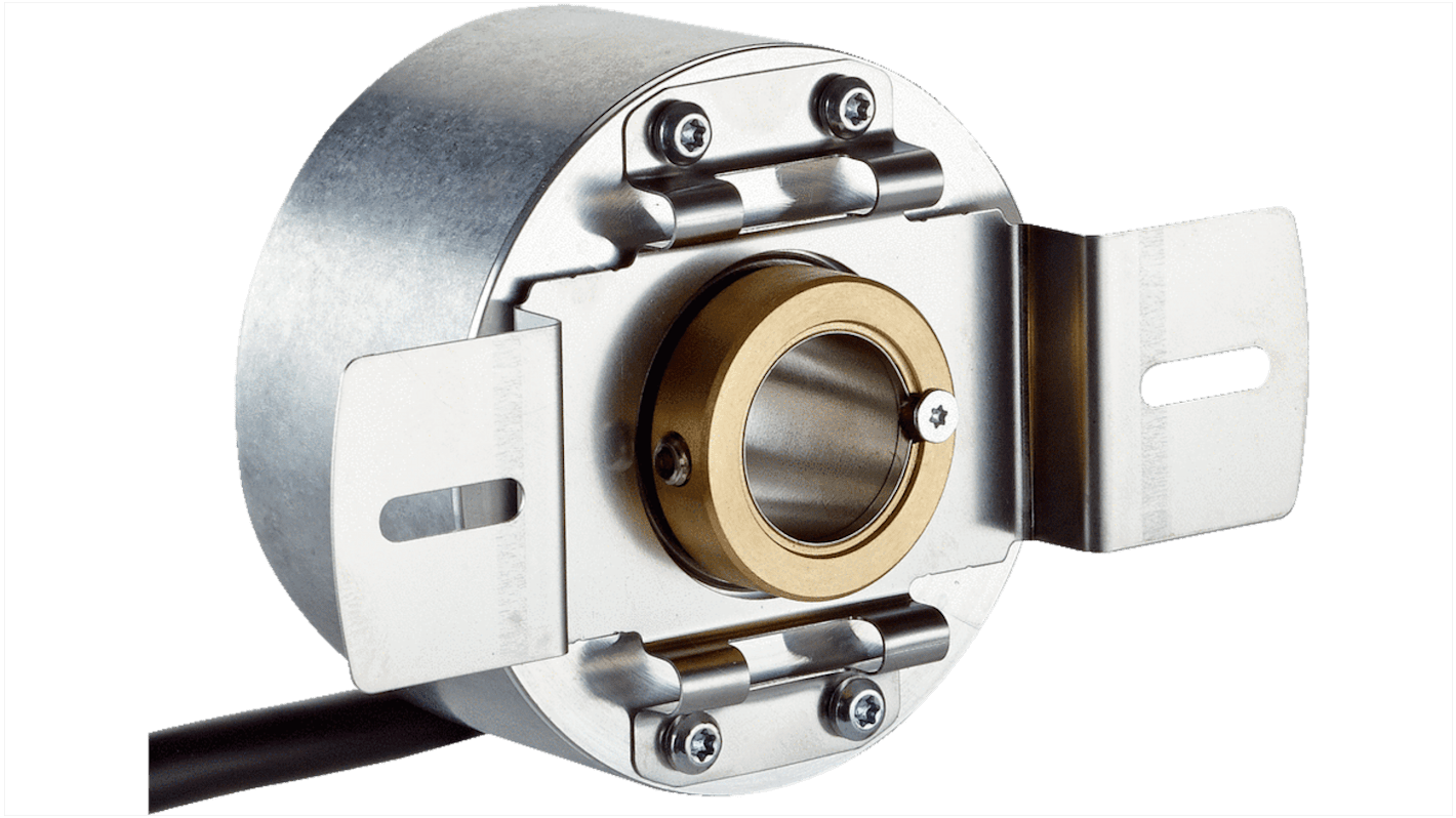 Encoder incrementale Sick DBS60E-TDEK05000, 5000 impulsi/giro, montaggio a flangia, IP65, dimensioni 58x58x41.8 mm.