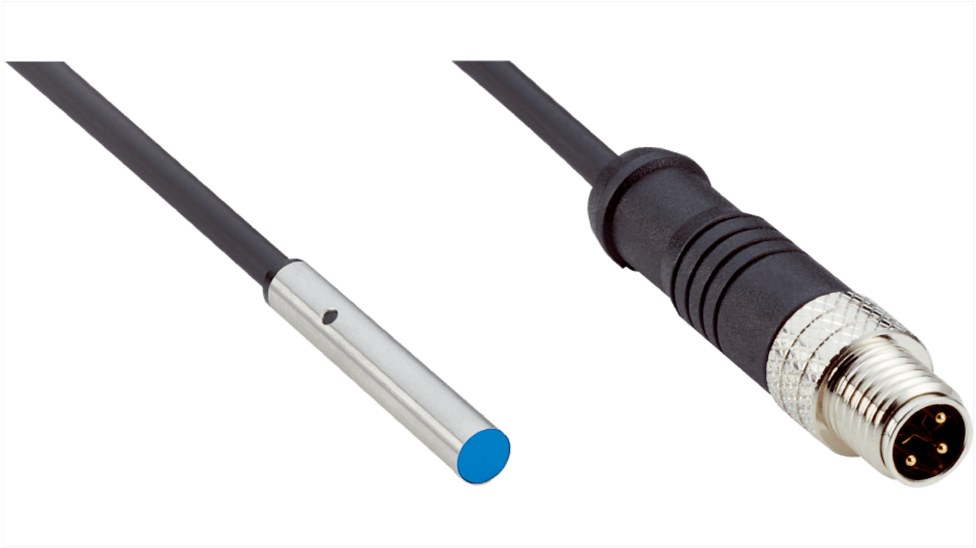 Sensore di prossimità induttivo cilindrico Sick IHM04-0B8PSVR8S, filettatura M4, rilevamento 0,8 mm, IP67, 25 x 4 mm.