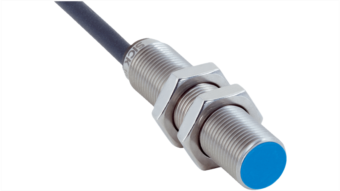 Sensore di prossimità induttivo cilindrico Sick IMG12-04BPSZU2S, M12 x 1, uscita PNP, rilevamento 4 mm, IP68, acciaio inossidabile, cavo 2 m.
