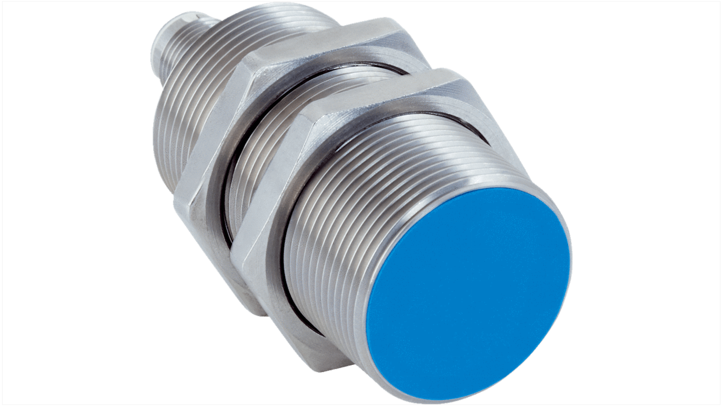 Sensore di prossimità induttivo cilindrico Sick IMS30-15BPSVC0S, M30 x 1.5, uscita PNP, IP68/IP69K, 15 mm di rilevamento.