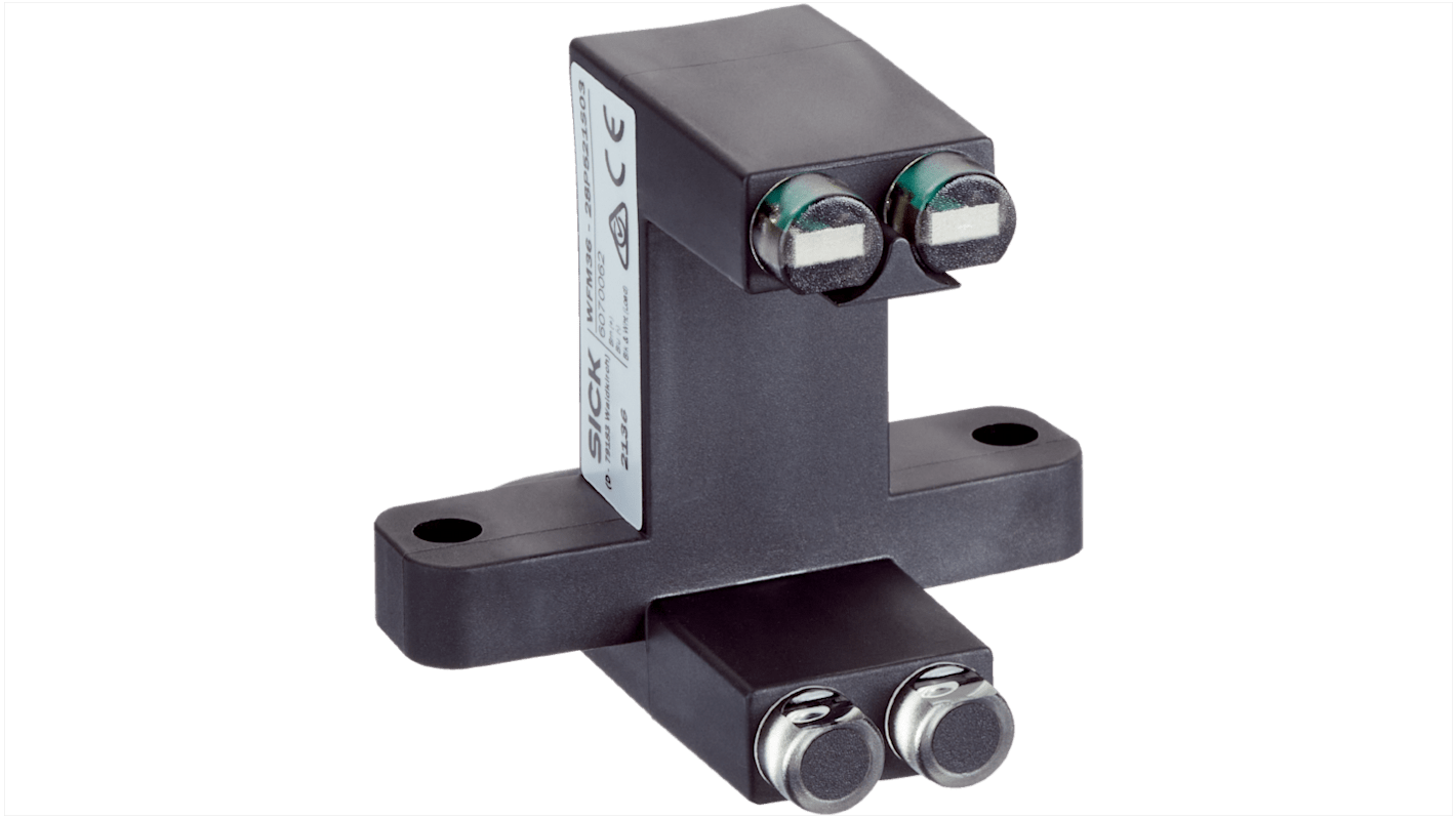 Sensore fotoelettrico a forcella Sick WFM36-28P521S03, rilevamento 36 mm, montaggio a pannello, grado di protezione IP67.