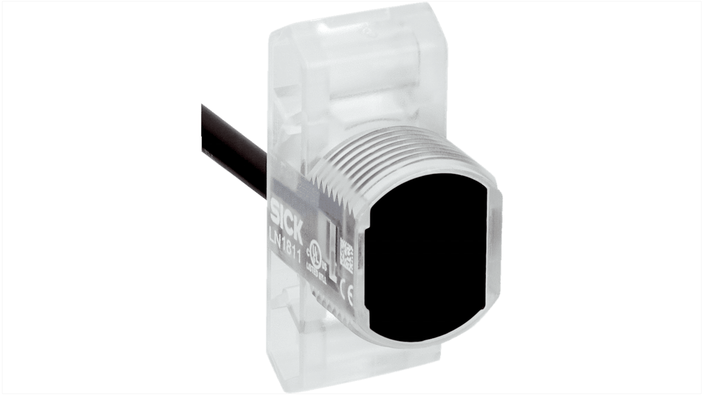 Sensore fotoelettrico cilindrico Sick ZTB18-APZ4B1D02, rilevamento 5-50 mm, uscita PNP, IP67, montaggio a pannello.