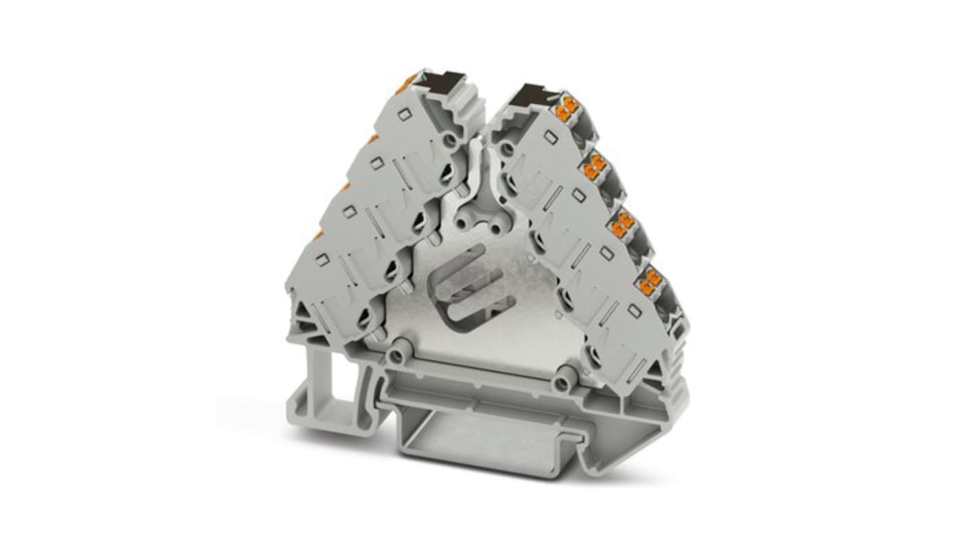 Soppressore di sovratensioni Phoenix Contact, 37A, tecnologia a innesto, cablaggio senza utensili, colore grigio.