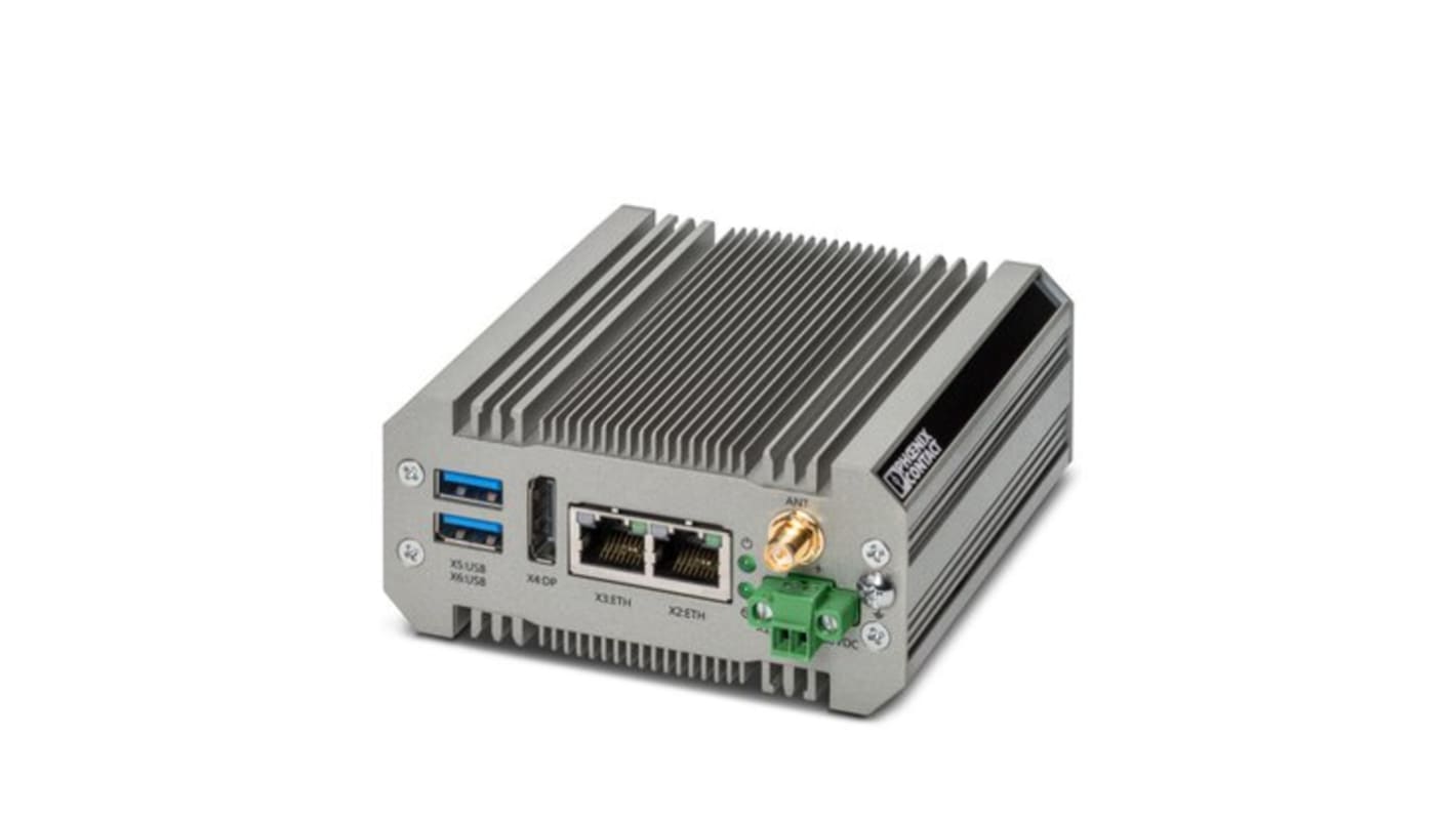 Computer industriale Phoenix Contact 1272688, senza ventola, Intel Atom E3940, Windows 10, dimensioni 99 x 92 x 46 mm.