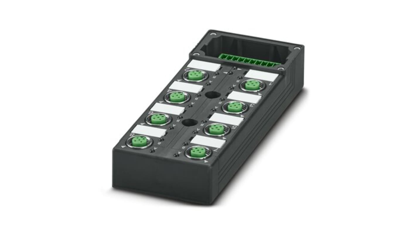 Scatola sensore Phoenix Contact 1516768, 4 porte M12, grado di protezione IP65/IP67/IP69K, tensione operativa 30V cc.