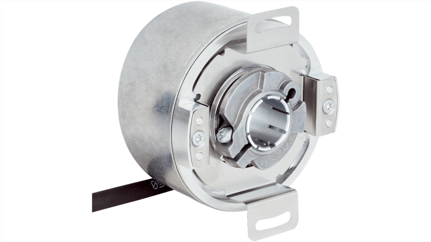 Encoder assoluto Sick SFM60S-HPKT0K02, 1024 impulsi/giro, uscita binaria, IP65, diametro albero 15 mm, dimensioni 60x72x45.5 mm.