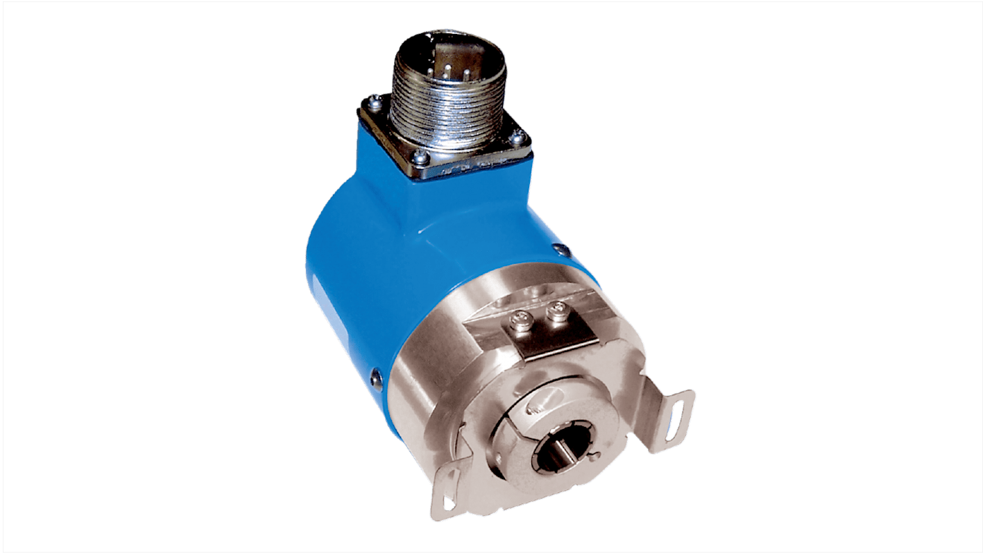 Encoder rotativo Sick SRM50-HPA0-K21, 1024 impulsi/giro, uscita analogica, IP65, diametro albero 15 mm, altezza 101 mm.