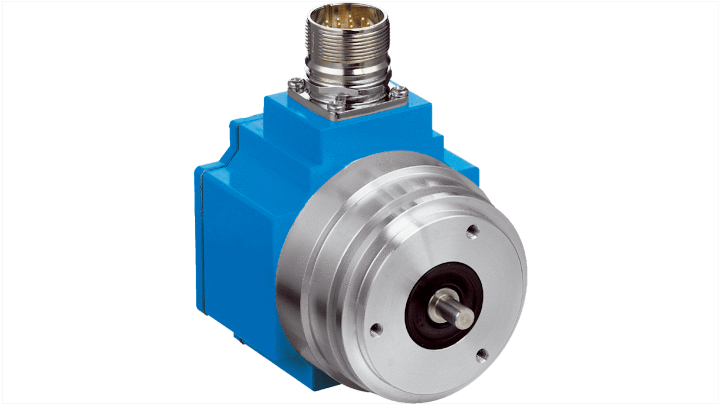 Encoder assoluto Sick SRM50-HXA0-K22, 1024 impulsi/giro, montaggio a flangia, IP65, 12 V, dimensioni 101x65x83.3 mm.