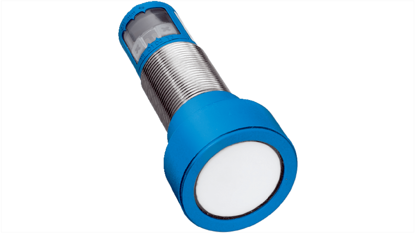 Sensore di prossimità a ultrasuoni cilindrico Sick UM30-21411B, M30, rilevamento 350-5000 mm, IP65/IP67, alimentazione 9-30 V c.c.