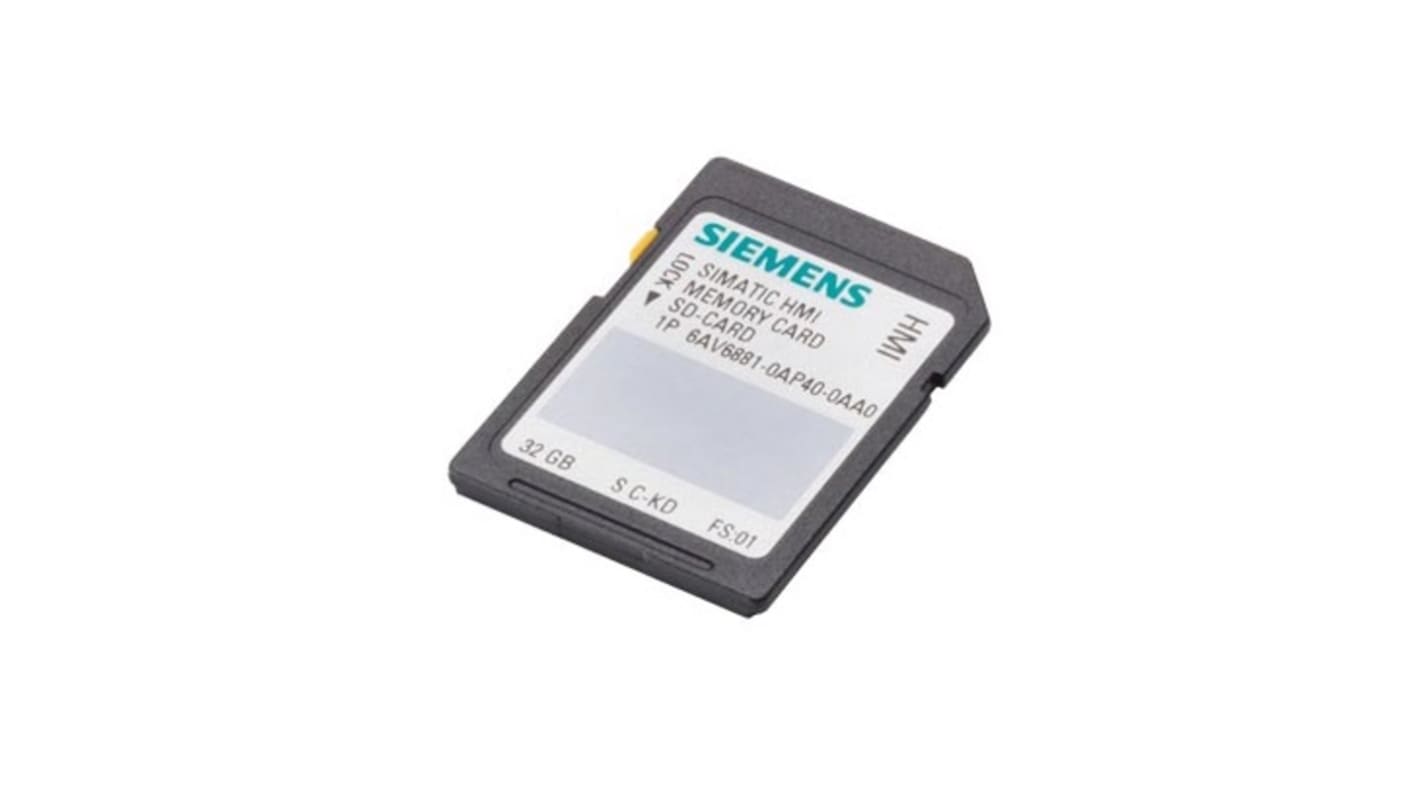 Scheda SD Siemens 6AV6881-0AP40-0AA0, 32 GB, compatibile con HMI SIMATIC e PLC S7-XXX, involucro plastico, 9 pin.